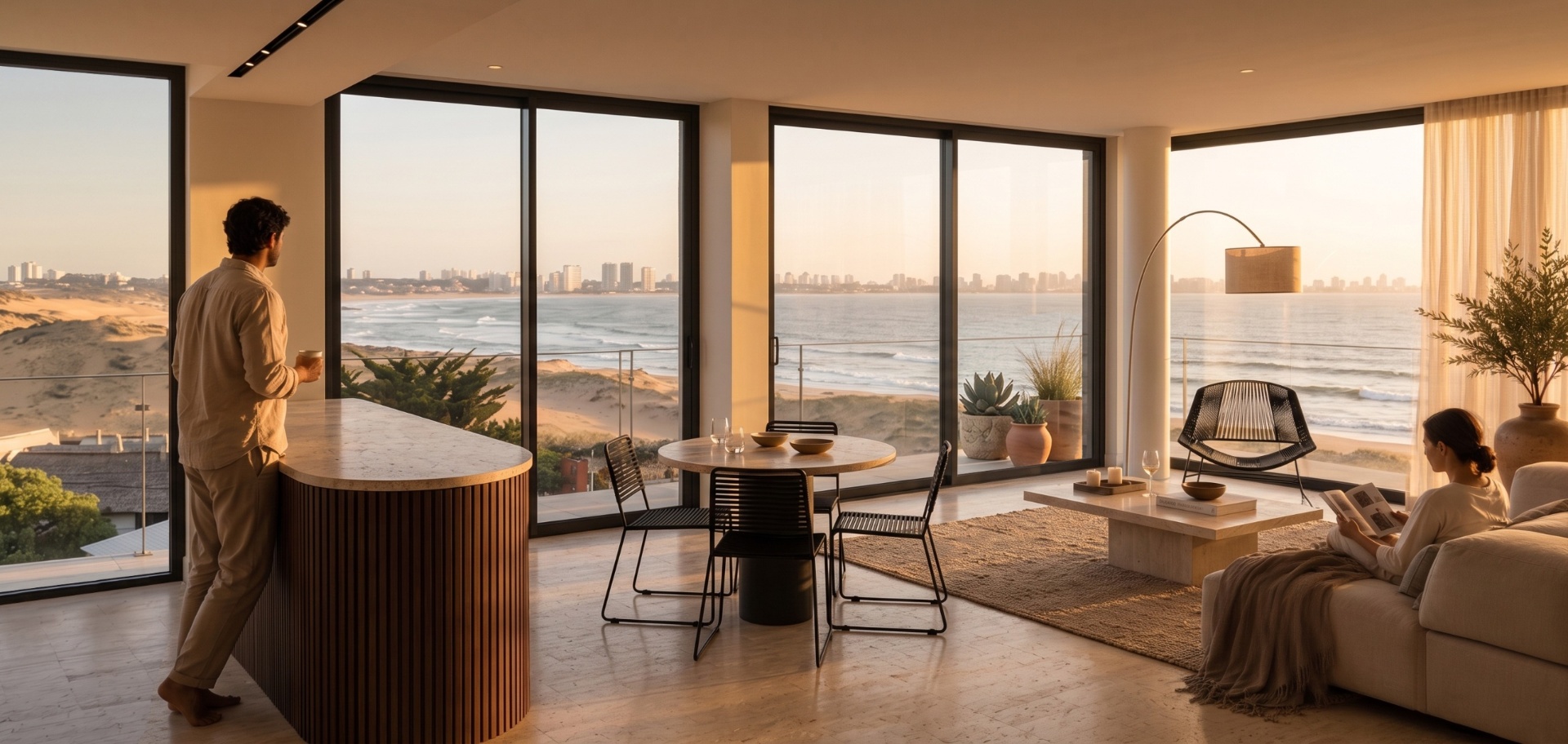 El Delfín — interiores y paisaje costero